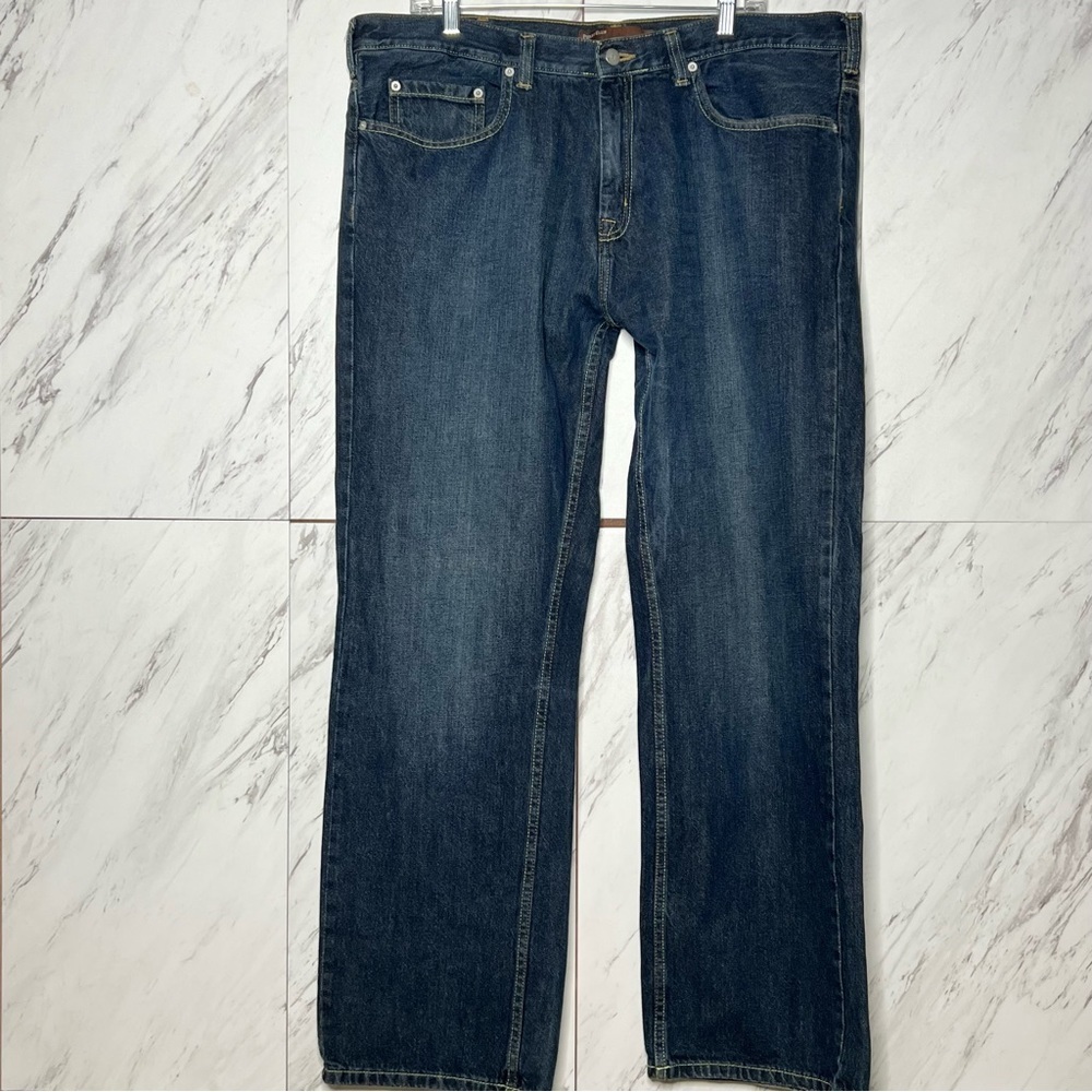 3/$60 Perry Ellis Straight Leg Dark Denim Jeans SZ 40X32